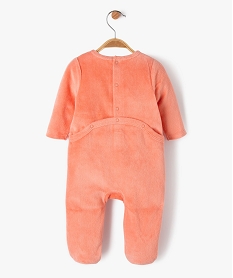 pyjama en velours a pont-dos pressionne bebe roseF187601_3