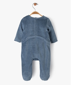 pyjama en velours a pont-dos pressionne bebe bleu pyjamas veloursF187901_3