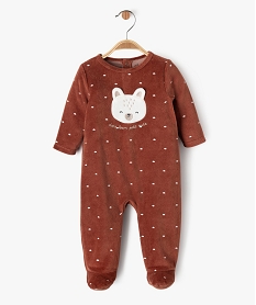 pyjama en velours a motif ourson bebe garcon brunF188301_1