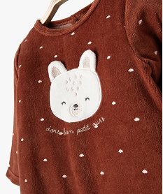 pyjama en velours a motif ourson bebe garcon brun pyjamas veloursF188301_2