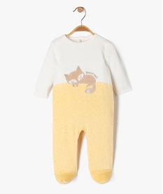 pyjama en velours avec motif renard bebe fille jaune pyjamas veloursF188401_1