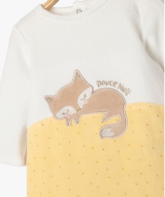 pyjama en velours avec motif renard bebe fille jaune pyjamas veloursF188401_2