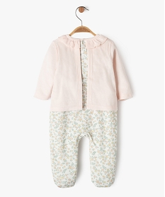 pyjama en velours effet 2 en 1 a motifs fleuris bebe fille rose pyjamas veloursF188601_3