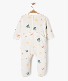 pyjama en velours dors-bien motif cœurs bebe beige pyjamas veloursF188901_4