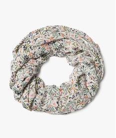 foulard forme snood fleuri fille - lulucastagnette beige standardF194101_1