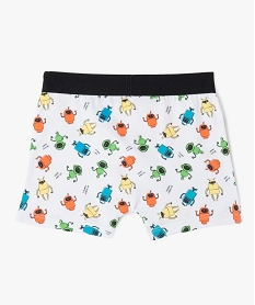 boxers en coton stretch uni et imprime garcon (lot de 2) bleuF199401_3