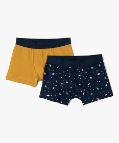 GEMO Boxers en coton stretch avec motifs étoiles garçon (lot de 2) Bleu