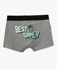 boxers en coton stretch motif jeu video garcon (lot de 2) grisF199901_4