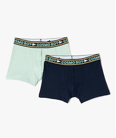 GEMO Boxer en coton stretch uni garçon (lot de 2) Bleu