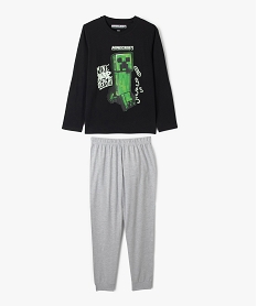 GEMO Pyjama bicolore avec motif jeu vidéo garçon - Minecraft Noir