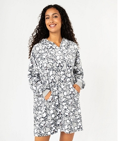 chemise de nuit a capuche en velours ras motif lapin femme - disney gris nuisettes chemises de nuitF209701_1