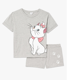 pyjashort avec motif les aristochats fille - disney gris pyjamas ensembles vestesF210301_4