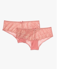 shorty en dentelle et tulle femme (lot de 2) rose shortiesF215301_4