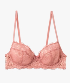 soutien-gorge a armatures forme corbeille en dentelle rose soutien gorge avec armaturesF216601_4