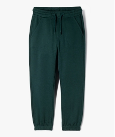 GEMO Pantalon de jogging uni avec taille élastique garçon Vert