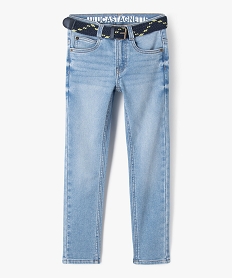 GEMO Jean slim stretch à taille ajustable avec ceinture tressée garçon - LuluCastagnette Bleu