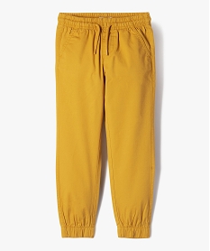 pantalon jogger en twill de coton taille elastique garcon jaune pantalonsF223101_1