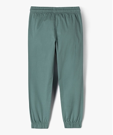 pantalon jogger en twill de coton taille elastique garcon vert pantalonsF223201_3