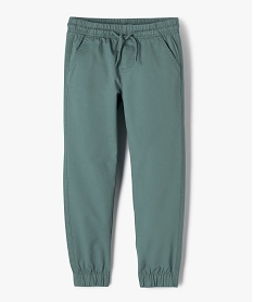 pantalon jogger en twill de coton taille elastique garcon vert pantalonsF223201_4