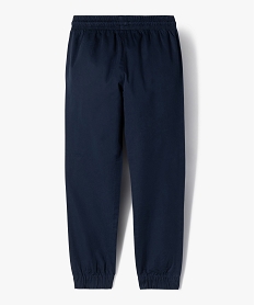 pantalon jogger en twill de coton taille elastique garcon bleu pantalonsF223301_3