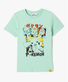 tee-shirt manches courtes imprime devant et dos garcon - pokemon vert tee-shirtsF232501_1