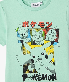 tee-shirt manches courtes imprime devant et dos garcon - pokemon vertF232501_2