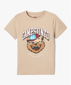 GEMO Tee-shirt manches courtes avec motif tigre garçon - Camps United Beige