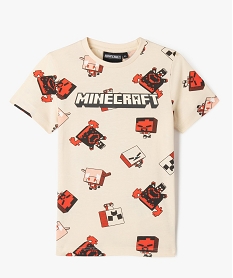 tee-shirt manches courtes imprime garcon - minecraft beigeF233001_1