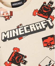 tee-shirt manches courtes imprime garcon - minecraft beigeF233001_2