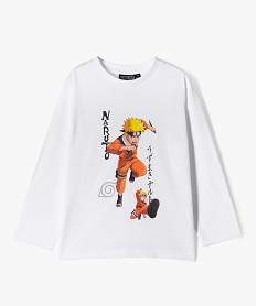 tee-shirt manches longues en coton imprime garcon - naruto blanc tee-shirtsF234101_1