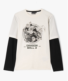 tee-shirt manches longues effet 2 en 1 garcon - dragon ball z beigeF235501_1