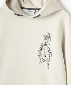 sweat a capuche avec inscription manga garcon - dragon ball super beige sweatsF236101_2