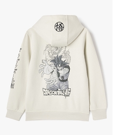 sweat a capuche avec inscription manga garcon - dragon ball super beige sweatsF236101_3