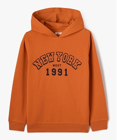 GEMO Sweat à capuche avec inscription garçon Orange