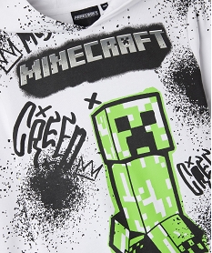 sweat a capuche imprime all over garcon - minecraft blanc sweatsF237001_2