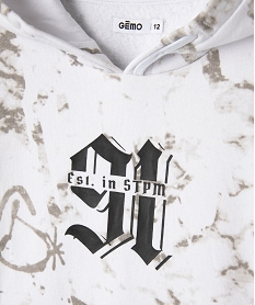 sweat a capuche imprime garcon blanc sweatsF237601_2