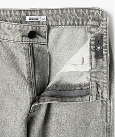 jean loose facon charpentier en denim delave garcon gris jeansF238801_2