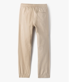 pantalon jogger en toile de coton coupe slim  garcon beige pantalonsF240001_3