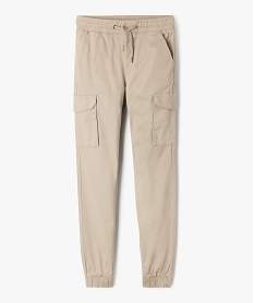 pantalon en toile coupe jogger slim garcon beige pantalonsF240101_1