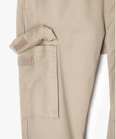 pantalon en toile coupe jogger slim garcon beigeF240101_2