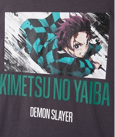 tee-shirt manches courtes imprime garcon - demon slayer noir tee-shirtsF246601_2