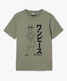 GEMO Tee-shirt manches courtes imprimé Luffy garçon - One Piece Vert