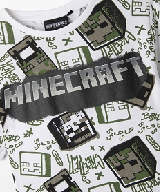 tee-shirt manches courtes imprime all over garcon - minecraft blanc tee-shirtsF247401_2