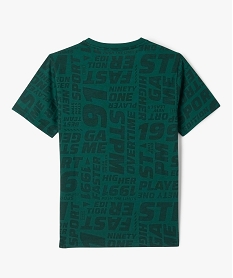 tee-shirt a manches courtes en coton imprime garcon vert tee-shirtsF247601_3