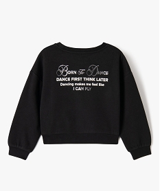 sweat cropped imprime brillant devant et dos fille noir sweatsF253001_3