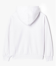 sweat a capuche avec inscription brodee fille blanc sweatsF270701_3