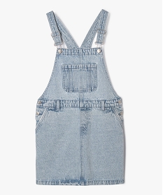 GEMO Robe salopette en jean délavé fille Bleu