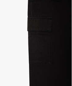 pantalon cargo a coupe straight en toile de coton fille noir pantalonsF273001_3