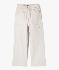 pantalon cargo a coupe straight en toile de coton fille beige pantalonsF273101_1