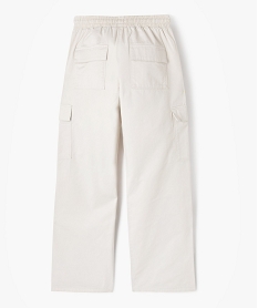 pantalon cargo a coupe straight en toile de coton fille beigeF273101_4